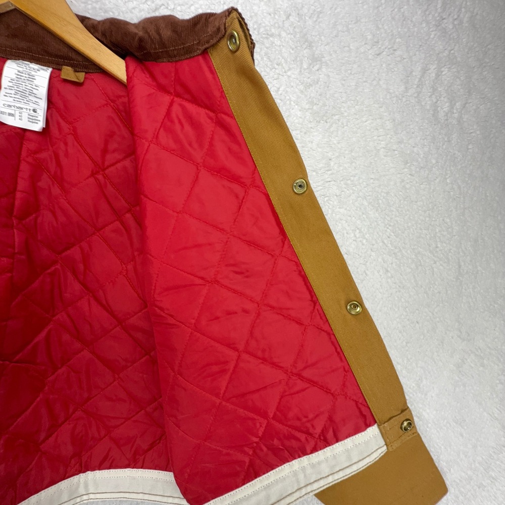 Carhartt Cropped Detroit Jacket Red Quilt Lined Mens Large 42 X01 BRN Brown NWT - Picture 11 of 16